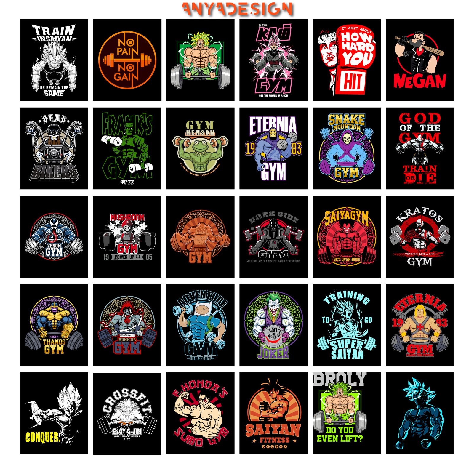 Pack 36 Diseños Gym Geeks - Imagen 2