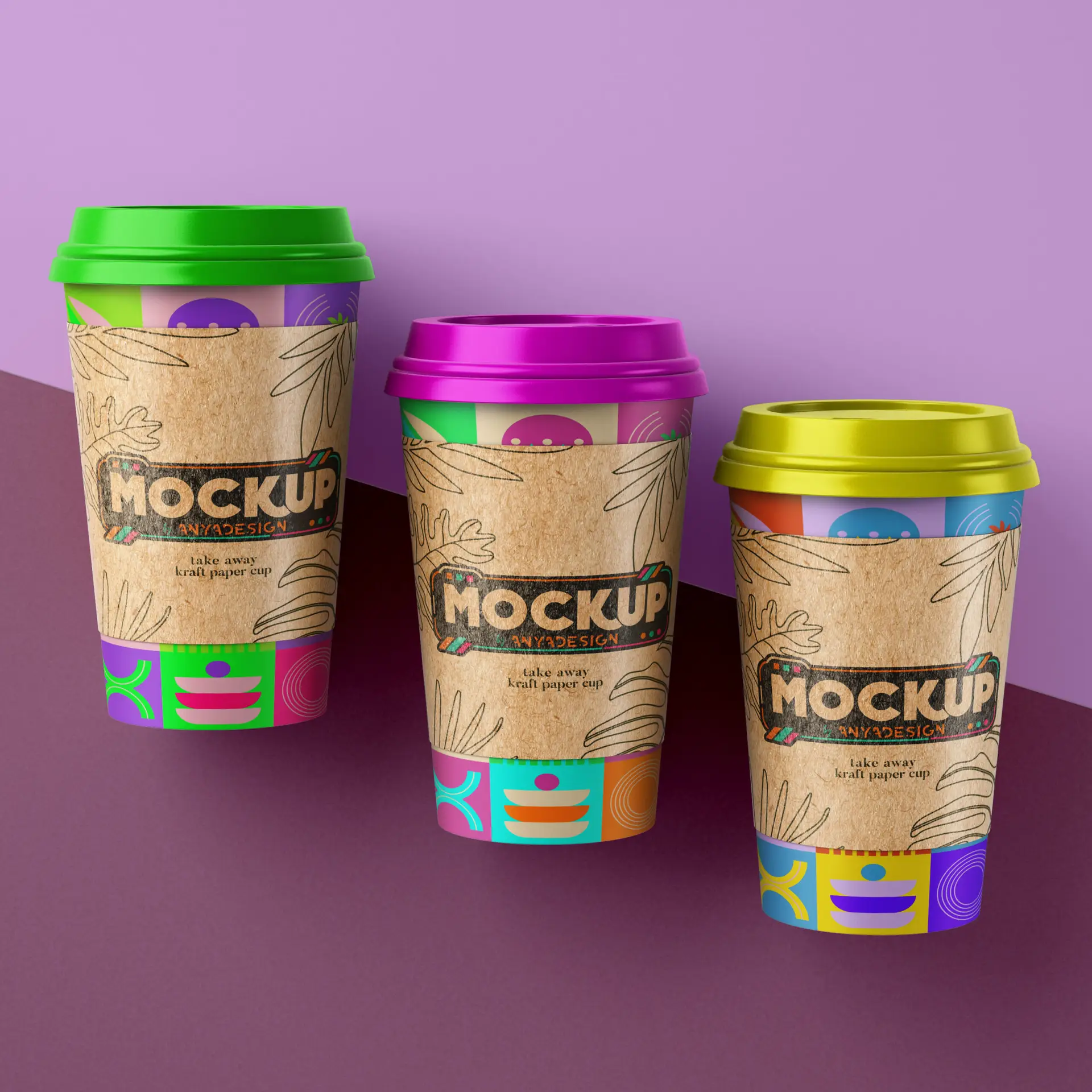 Mockup de Vasos de Papel para Café – 7 Vistas