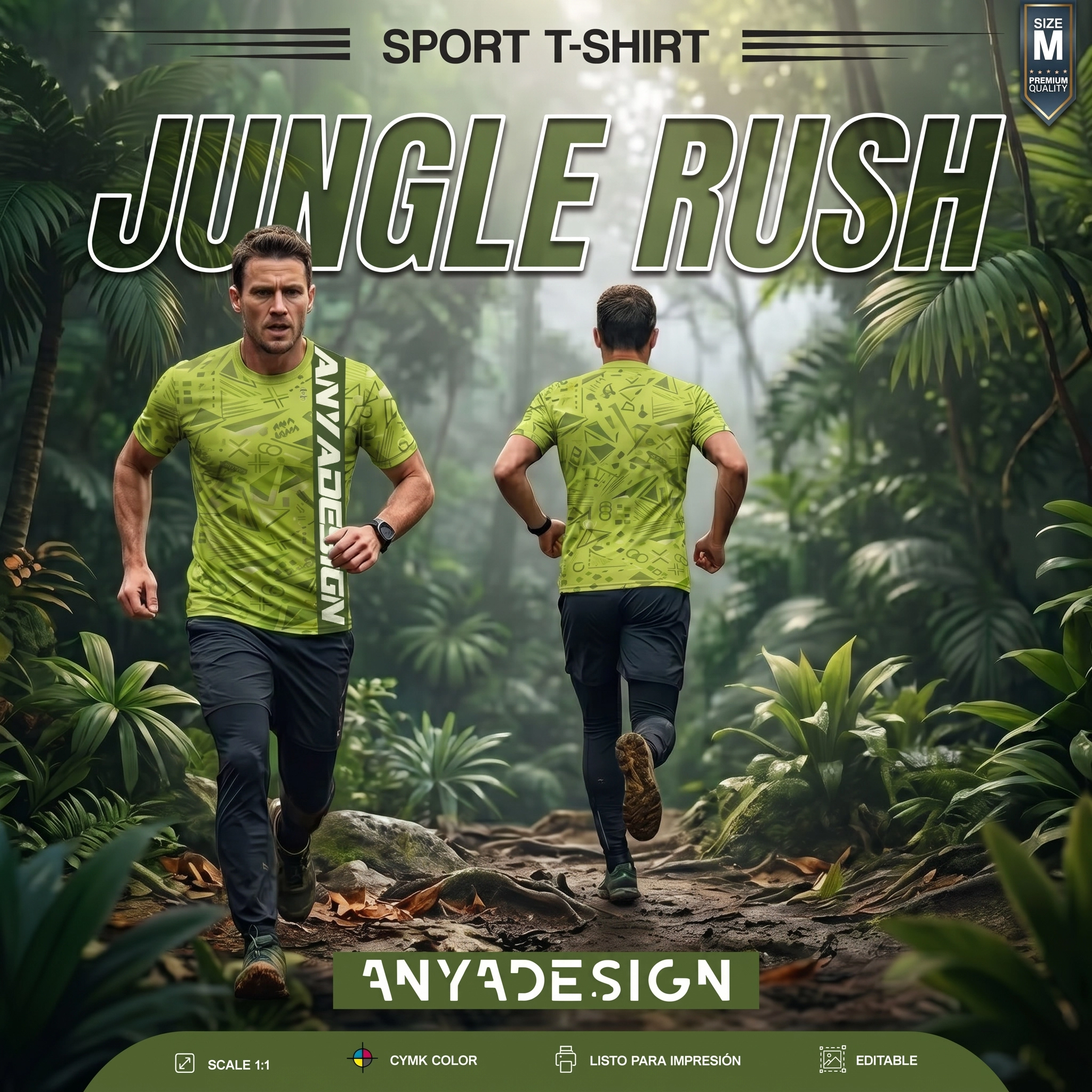 SPORT T-SHIRT JUNGLE RUSH — UNISEX M - Imagen 2