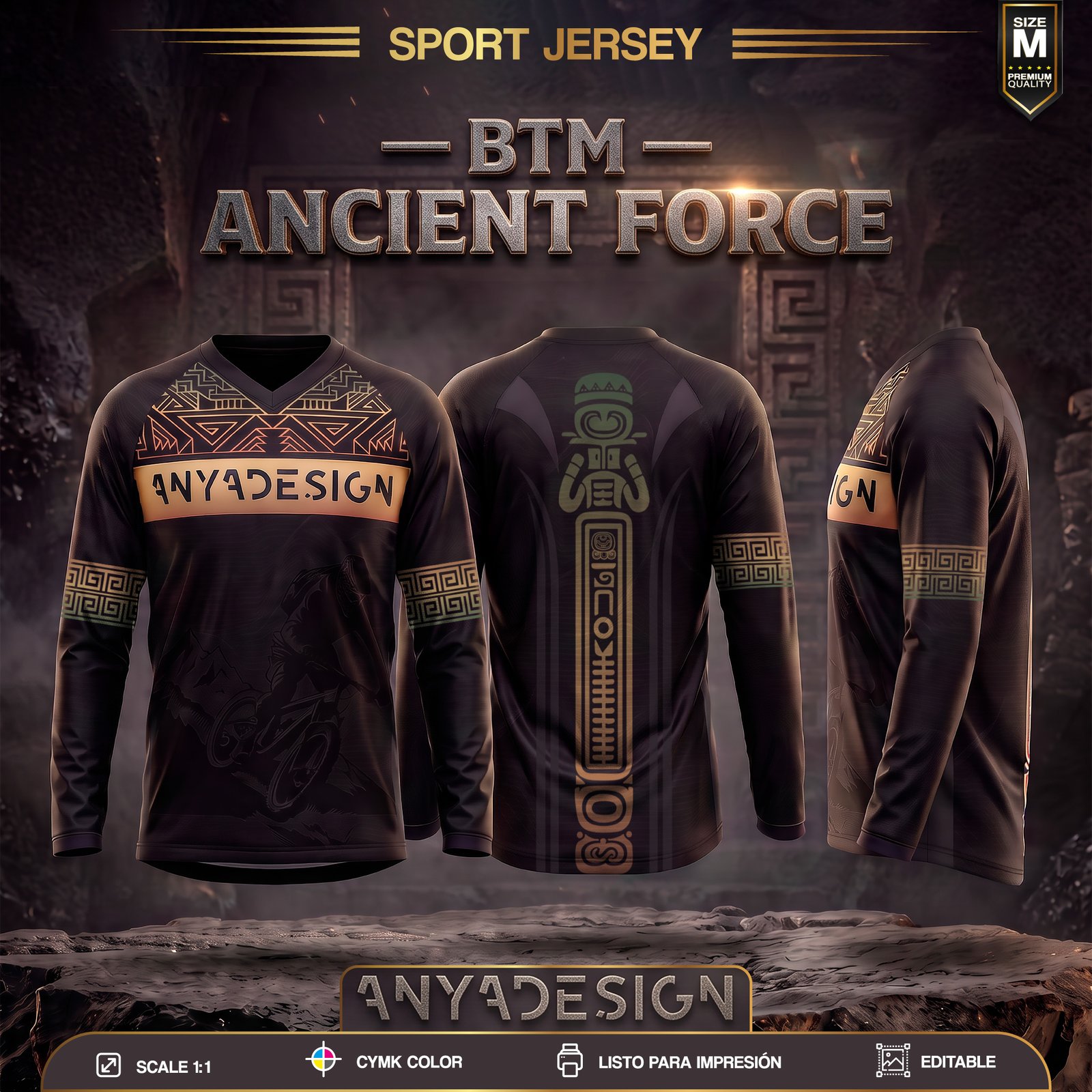 SPORT JERSEY BTM — ANCIENT FORCE | MANGA LARGA UNISEX M